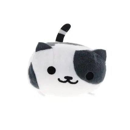Front. Little Buddy - Neko Atsume: Kitty Collector 4" Plush: Speckles - White/Black.