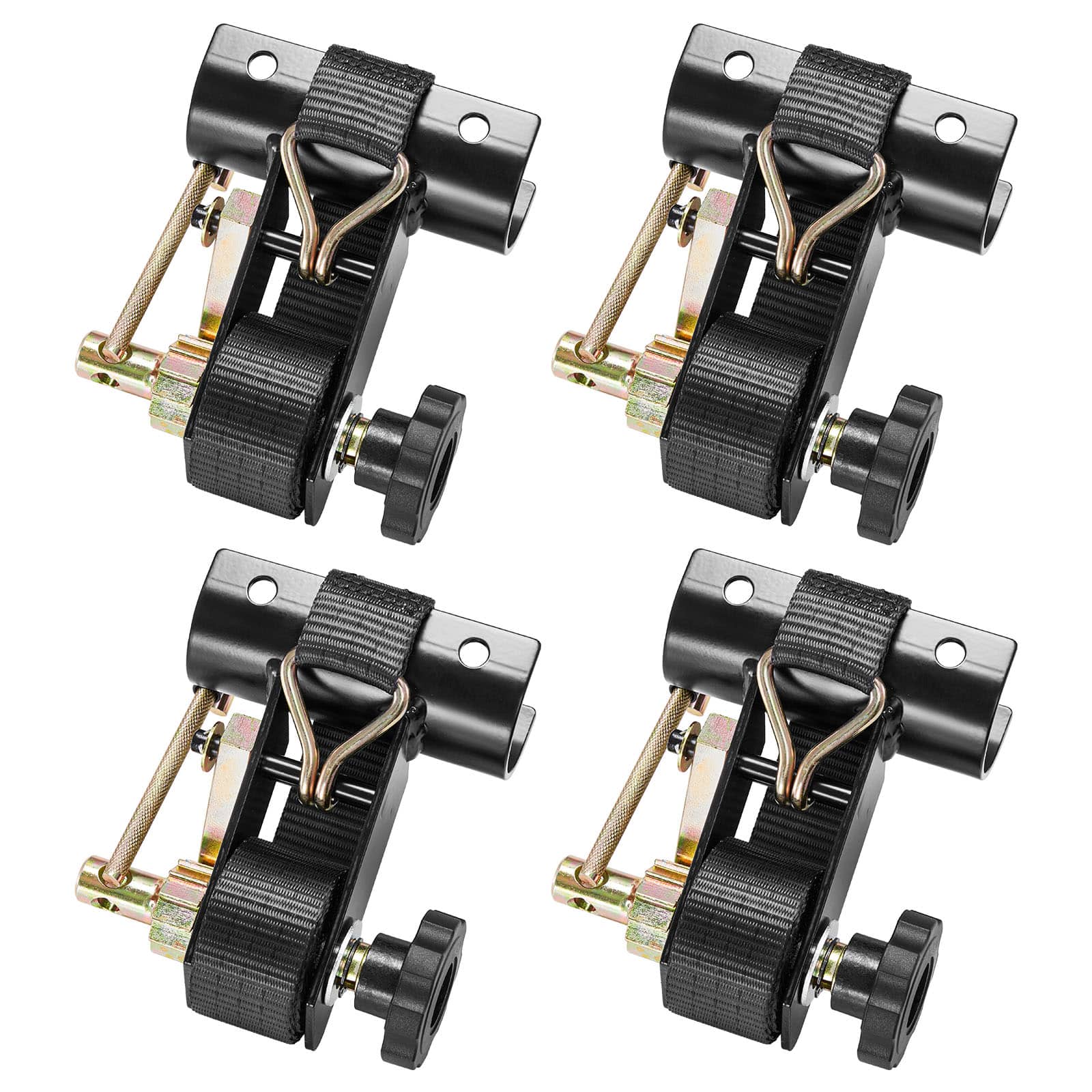 VEVOR - Ladder Rack Ratchet Straps, 1.87-2 Round Tube Mount, 1.5 in Wide x 7.4 ft Long Ladder Rack Straps - Black