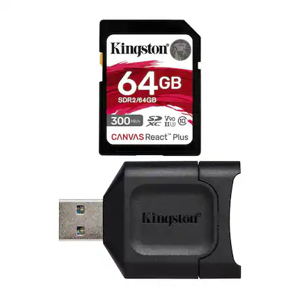 Kingston 64GB SDR2/64GB 300 MB/s V90 10 MB/s XC II3 CANVAS React Plus R Kingston