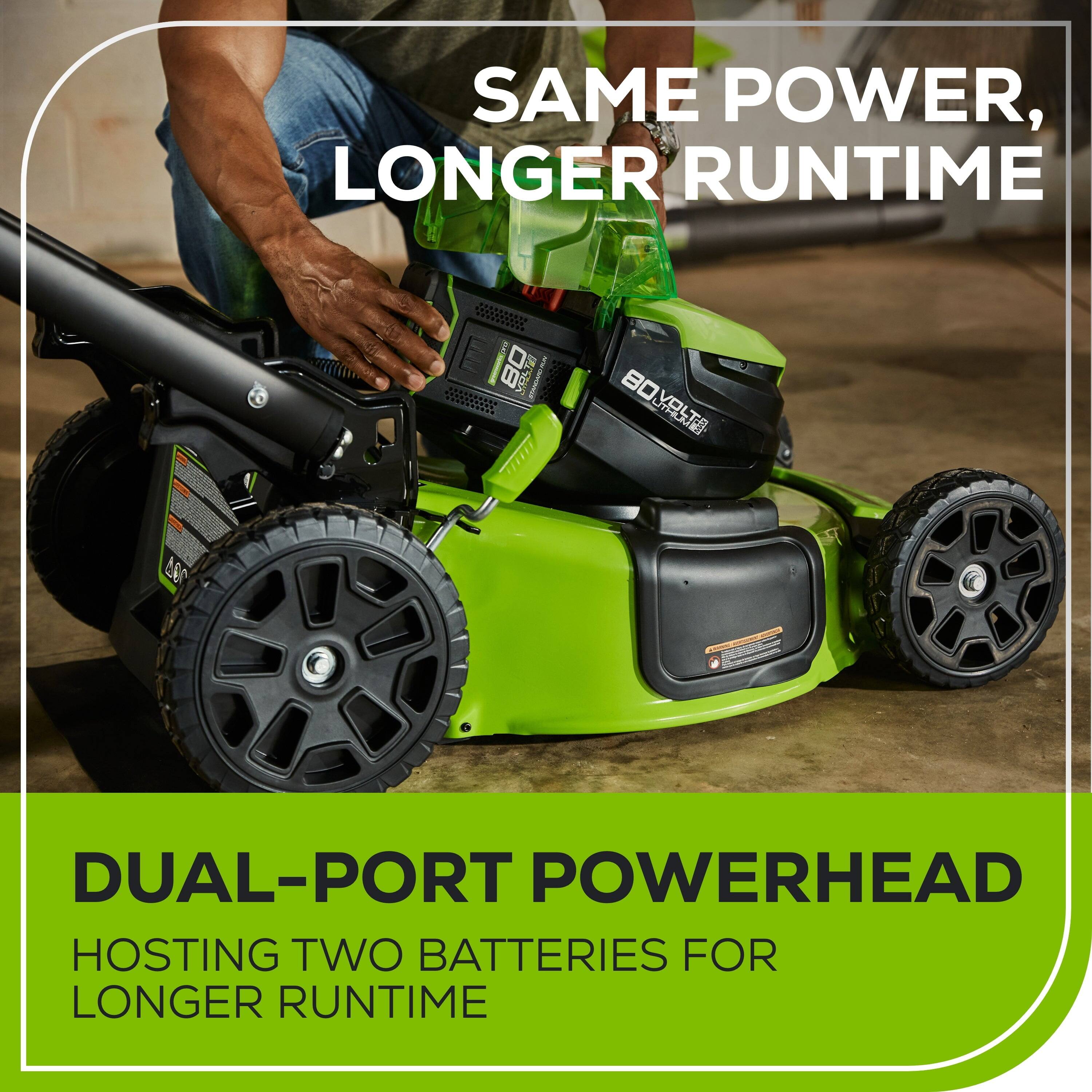 SAME POWER, LONGER RUNTIME

DUAL-PORT POWERHEAD
HOSTING TWO BATTERIES FOR LONGER RUNTIME