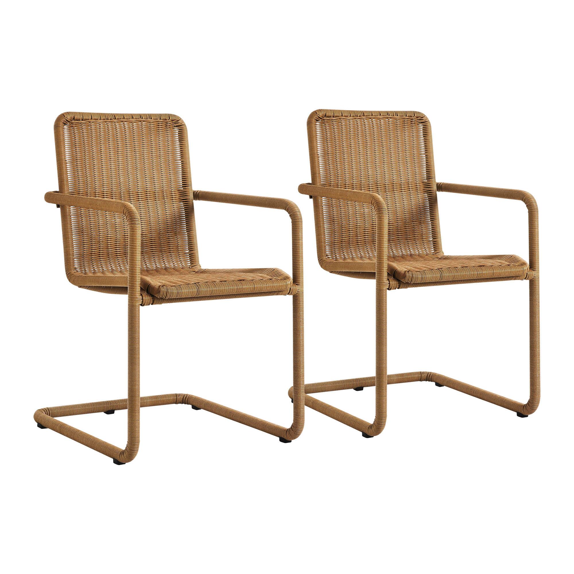 Alt View 2. Modway - Abacus Outdoor Patio Wicker Dining Chairs Set of 2 by Modway - Natural.