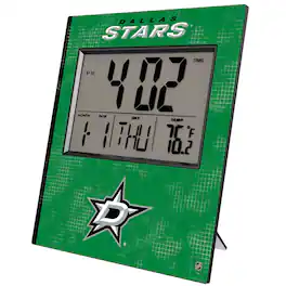 Keyscaper - Dallas Stars Cross Hatch Digital Desk Clock - Multicolor