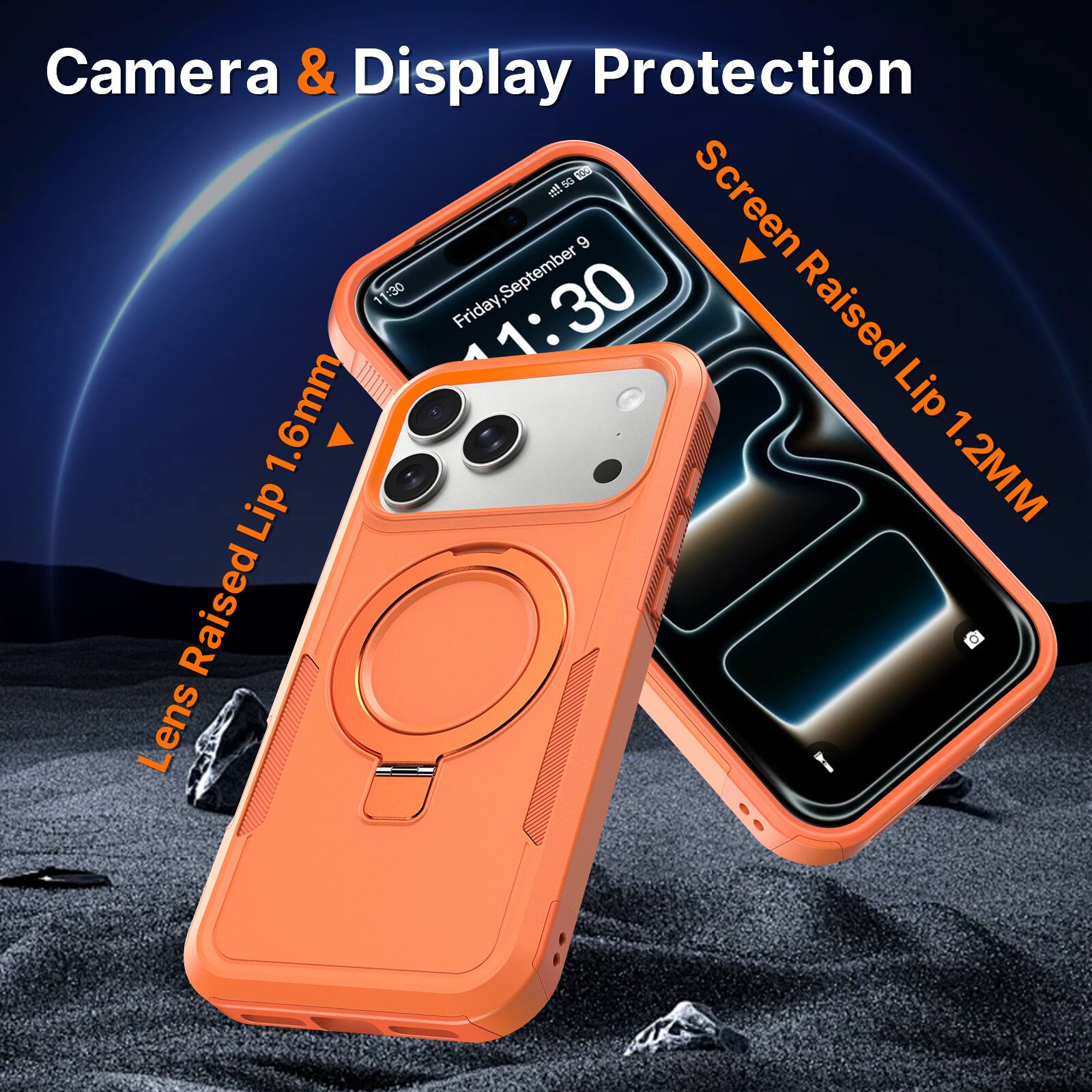 Camera & Display Protection

Screen Raised Lip 1.2MM

Lens Raised Lip 1.6mm
