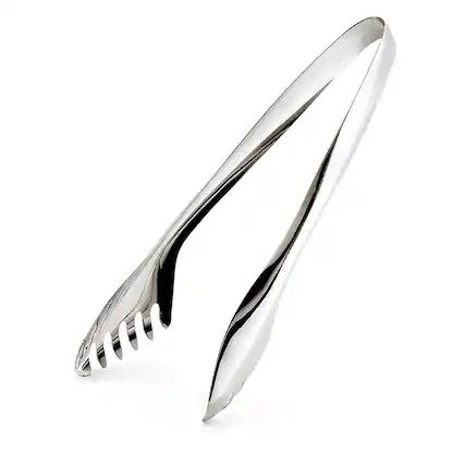 Front. Cuisipro - 11 Inch Tempo Salad Tongs, Stainless Steel - Silver.