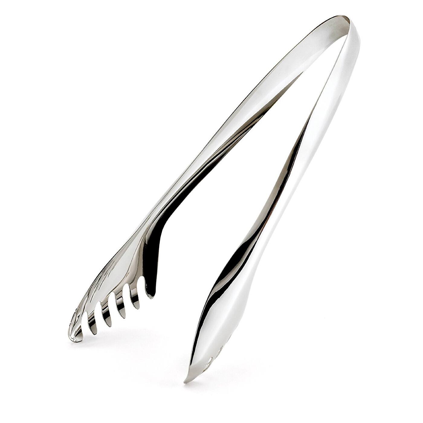 Front. Cuisipro - 11 Inch Tempo Salad Tongs, Stainless Steel - Silver.