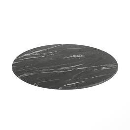 Emma + Oliver - PureShield HPL Wrapped Tabletop, Seamless Edge, Scratch & Stain Resistant, Commercial Grade - Black Faux Marble