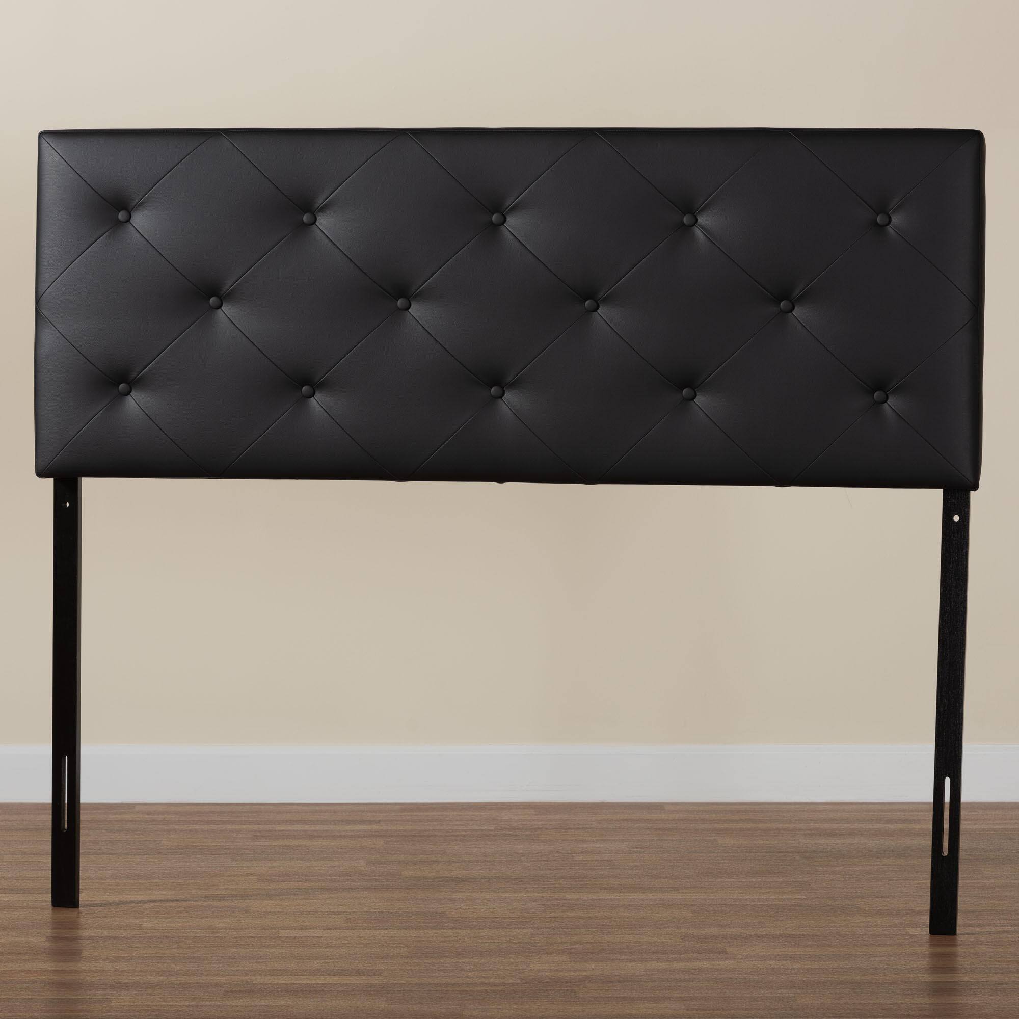 Alt View 1. Baxton Studio - Baltimore Modern and Contemporary King Faux Leather Upholstered Headboard - Black.