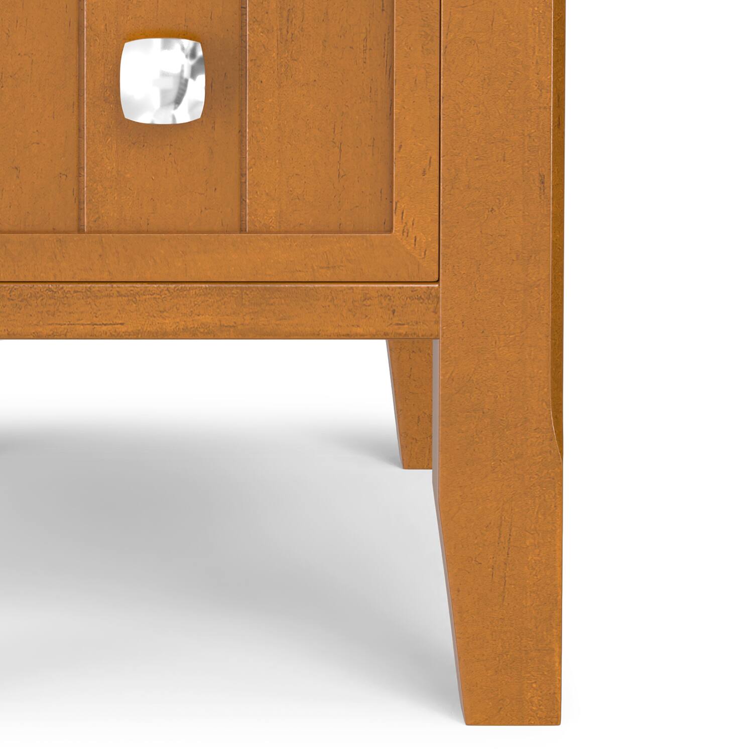 Alt View 3. Simpli Home - Acadian 14 inch Wide Solid Wood Transitional Narrow Side Table with Drawer in Light Golden Brown - Light Golden Brown.