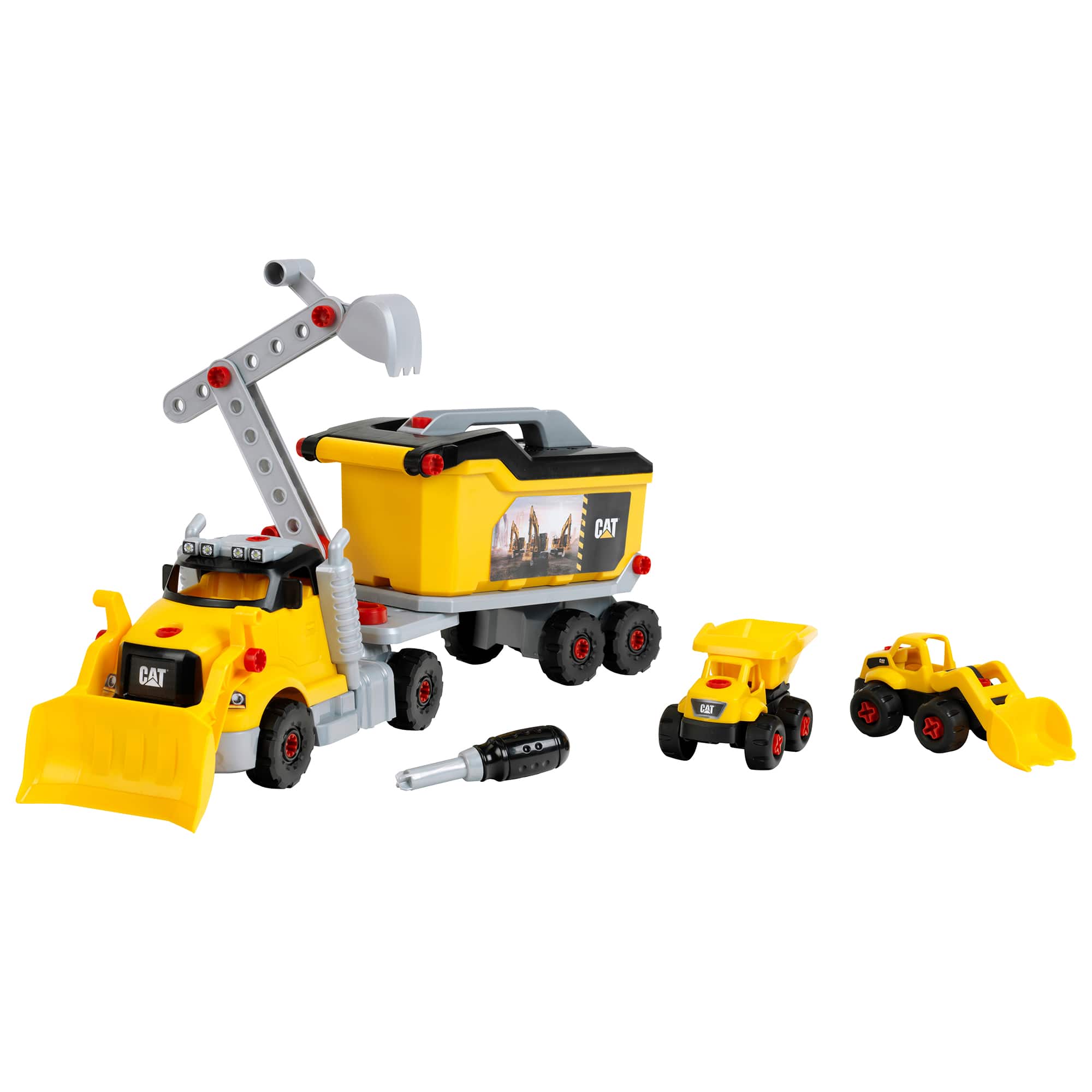 Klein - CAT 4-In-1 Screw Truck Assembly Construction Set, 96 Pieces