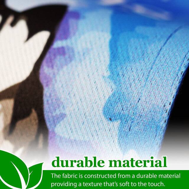The fabric is constructed from a durable material providing a texture that's soft to the touch.