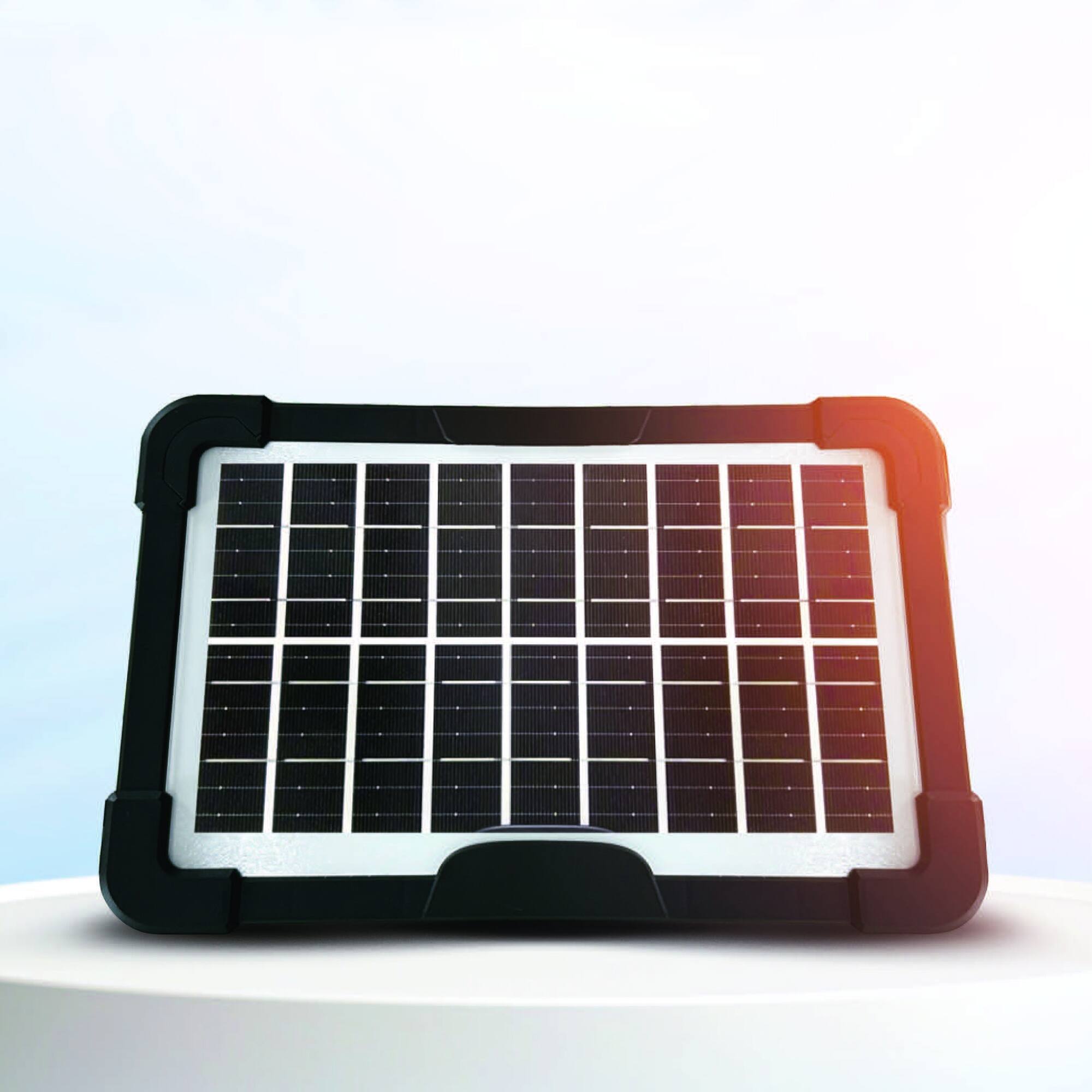 Alt View 2. Airbro - FSA-12 12" Rechargeable AC/DC Fan with Solar Charging - White.