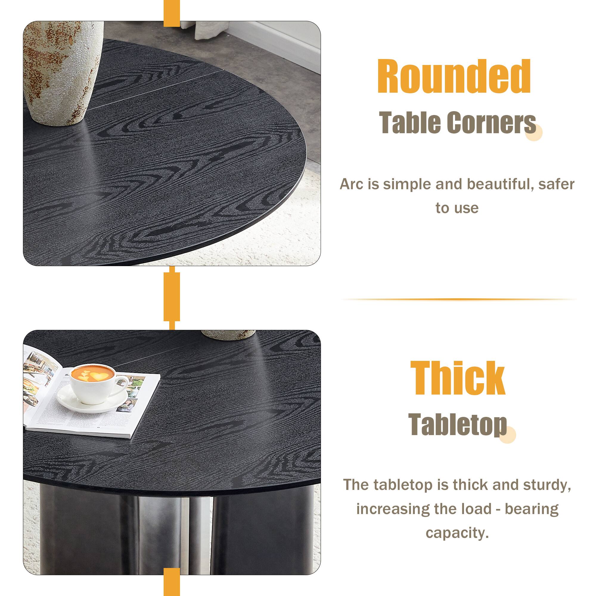 Rounded Table Corners  
Arc is simple and beautiful, safer to use  

Thick Tabletop  
The tabletop is thick and sturdy, increasing the load-bearing capacity.