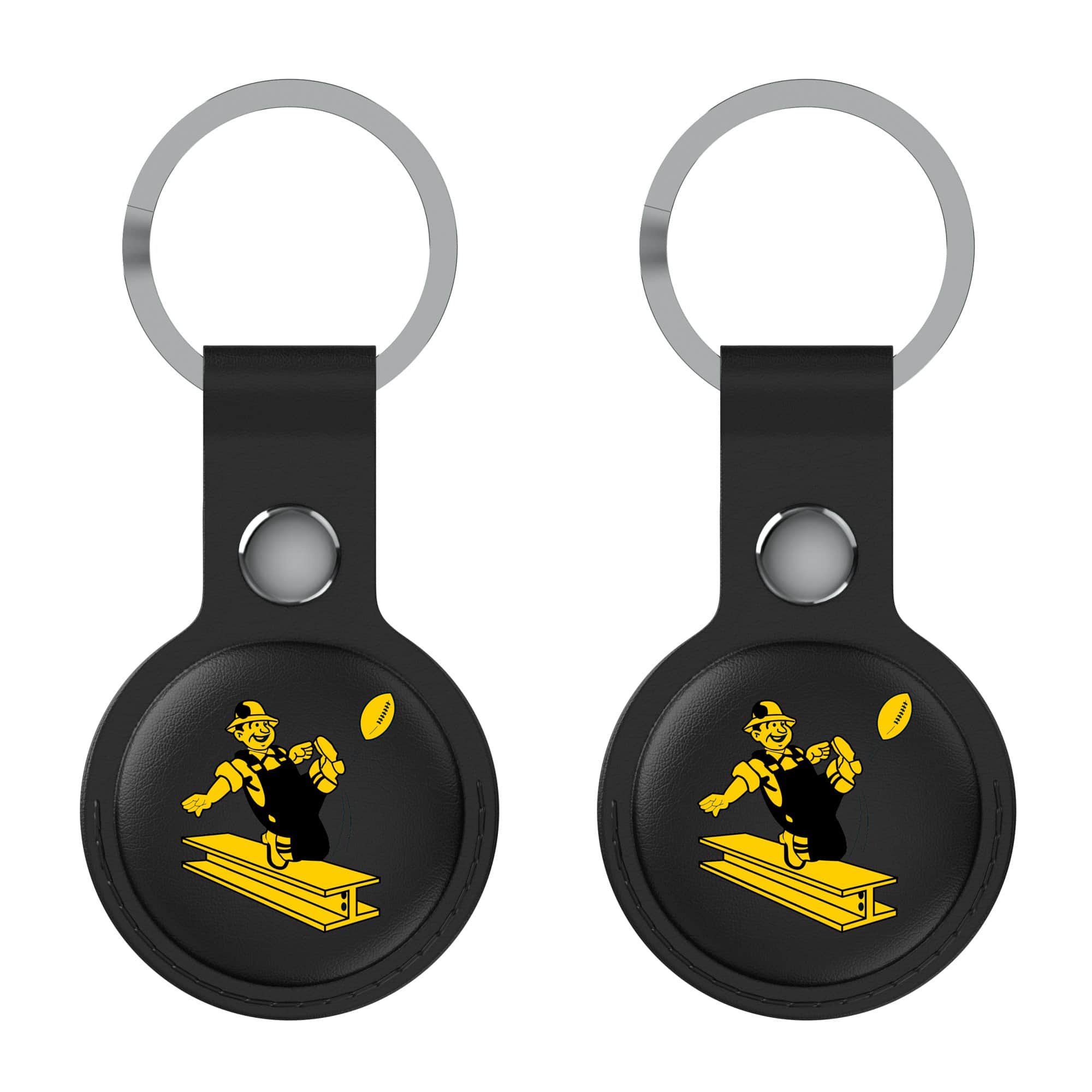 Keyscaper - Pittsburgh Steelers Leatherette AirTag Holder 2-Pack - No Size - Black