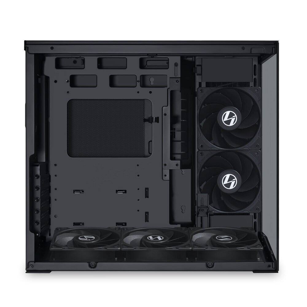 Back. Lian Li - LIAN LI O11D MINI V2 Flow | Compact ATX Mid-Tower Case | Panoramic View | 5 x 120mm Fans | Cable Management (O11DMIV2FX) - Black.