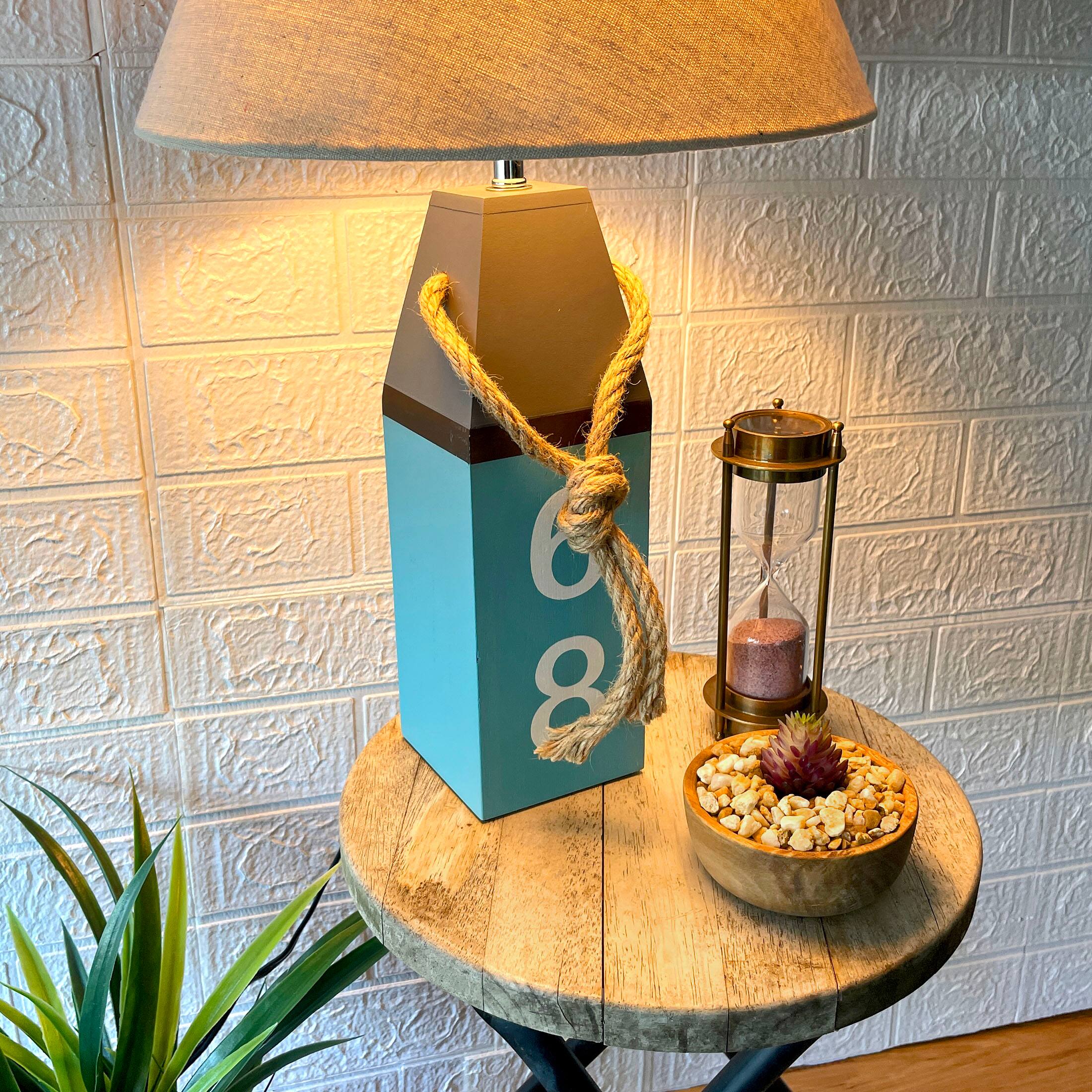 Alt View 3. Things2Die4 - Coastal Blue Buoy Table Lamp 19.5" Nautical Beach Decor with Shade - Blue.