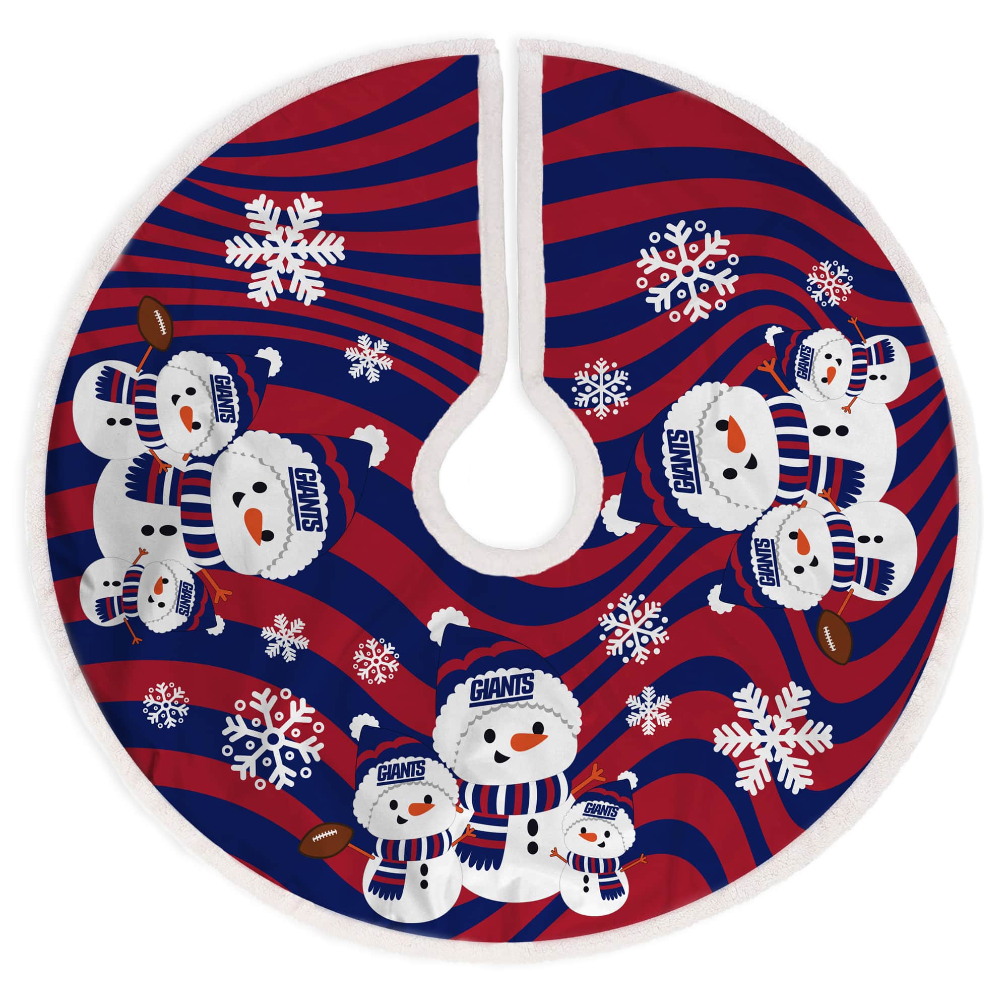 Pegasus - New York Giants Snowman Sherpa Christmas Tree Skirt - Multicolor