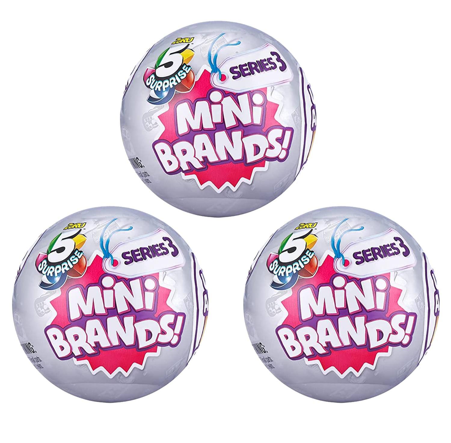 Zuru 5 Surprise Mini Brands Mystery Capsule Series 3 | 3 Random Mini Toys