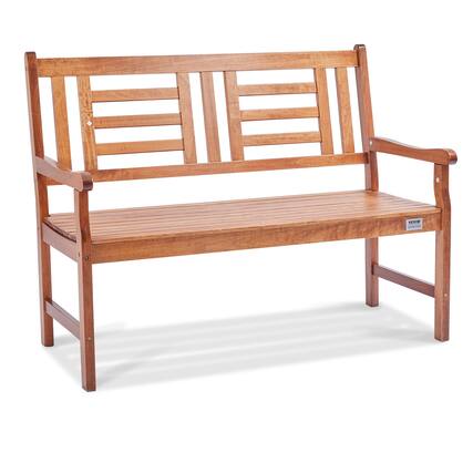 Front. VEVOR - Outdoor Bench, 48 inches Wood Garden Bench for Outdoors, with Backrest and Armrests, 700 lbs Load Capacity Bench - Wood.