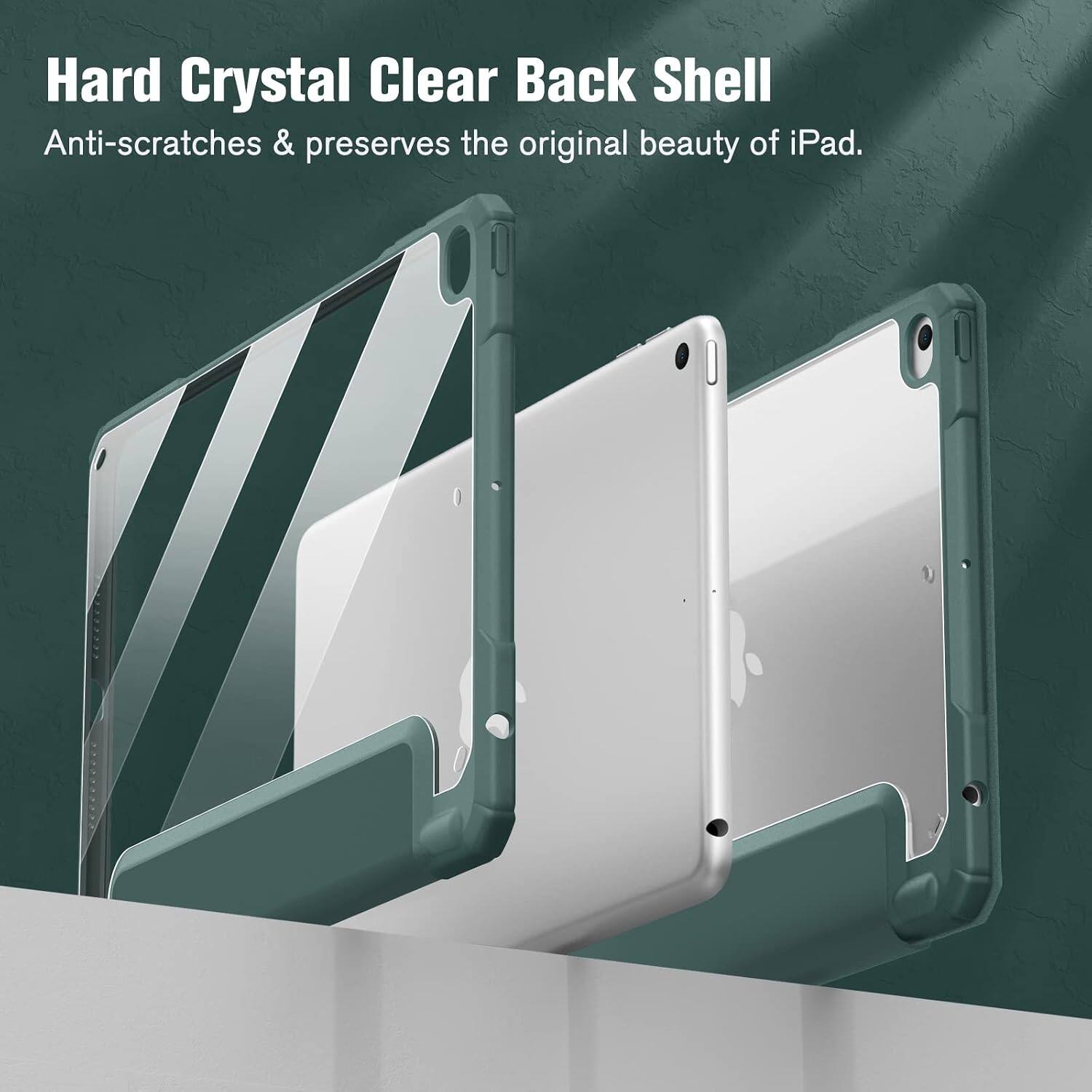 Hard Crystal Clear Back Shell  
Anti-scratches & preserves the original beauty of iPad.