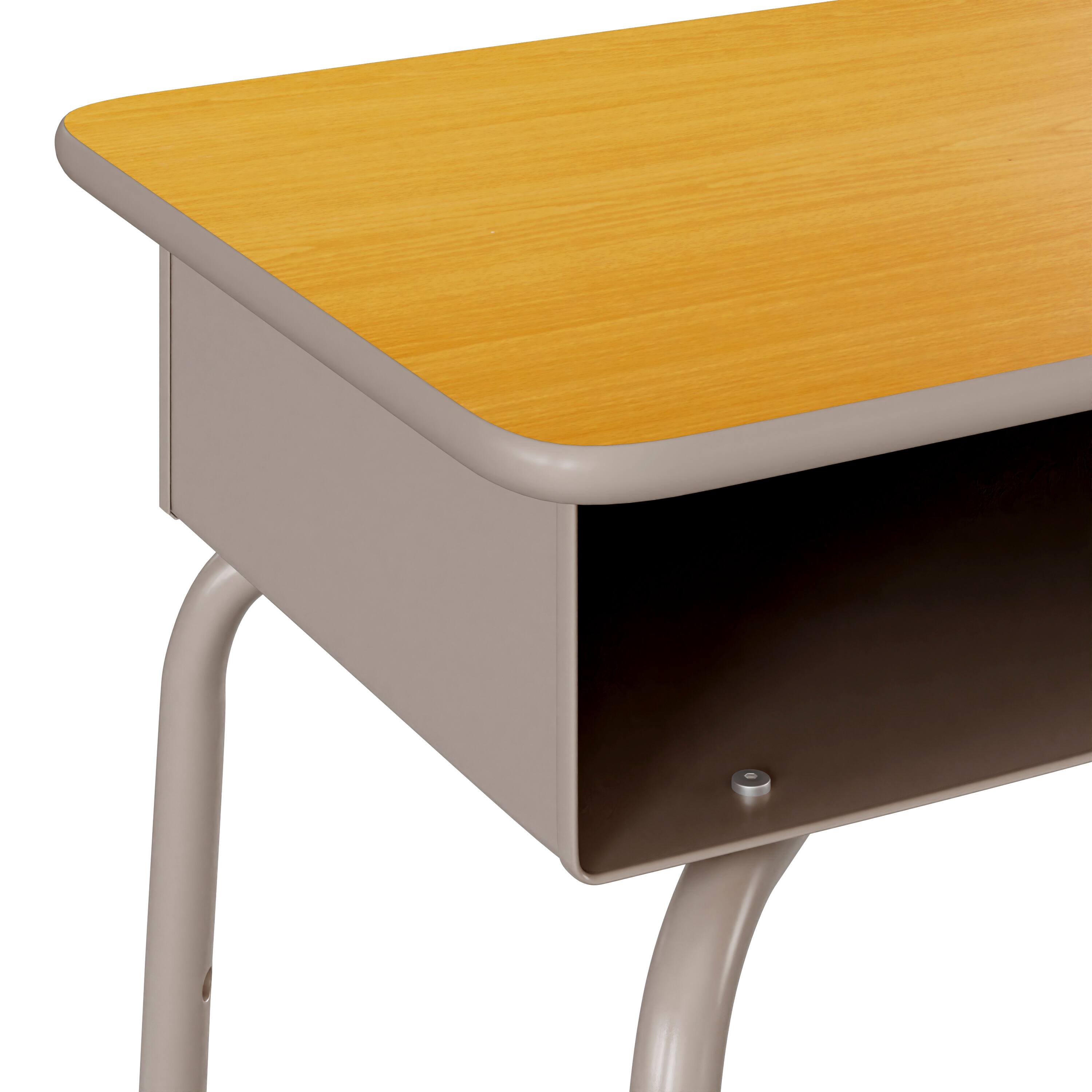 Alt View 10. Emma + Oliver - Student Desk with Open Front Metal Book Box - School Desk - Maple Top/Silver Frame.