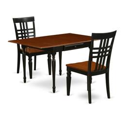 East West Furniture - Dining Room Set Black & Cherry - Brown