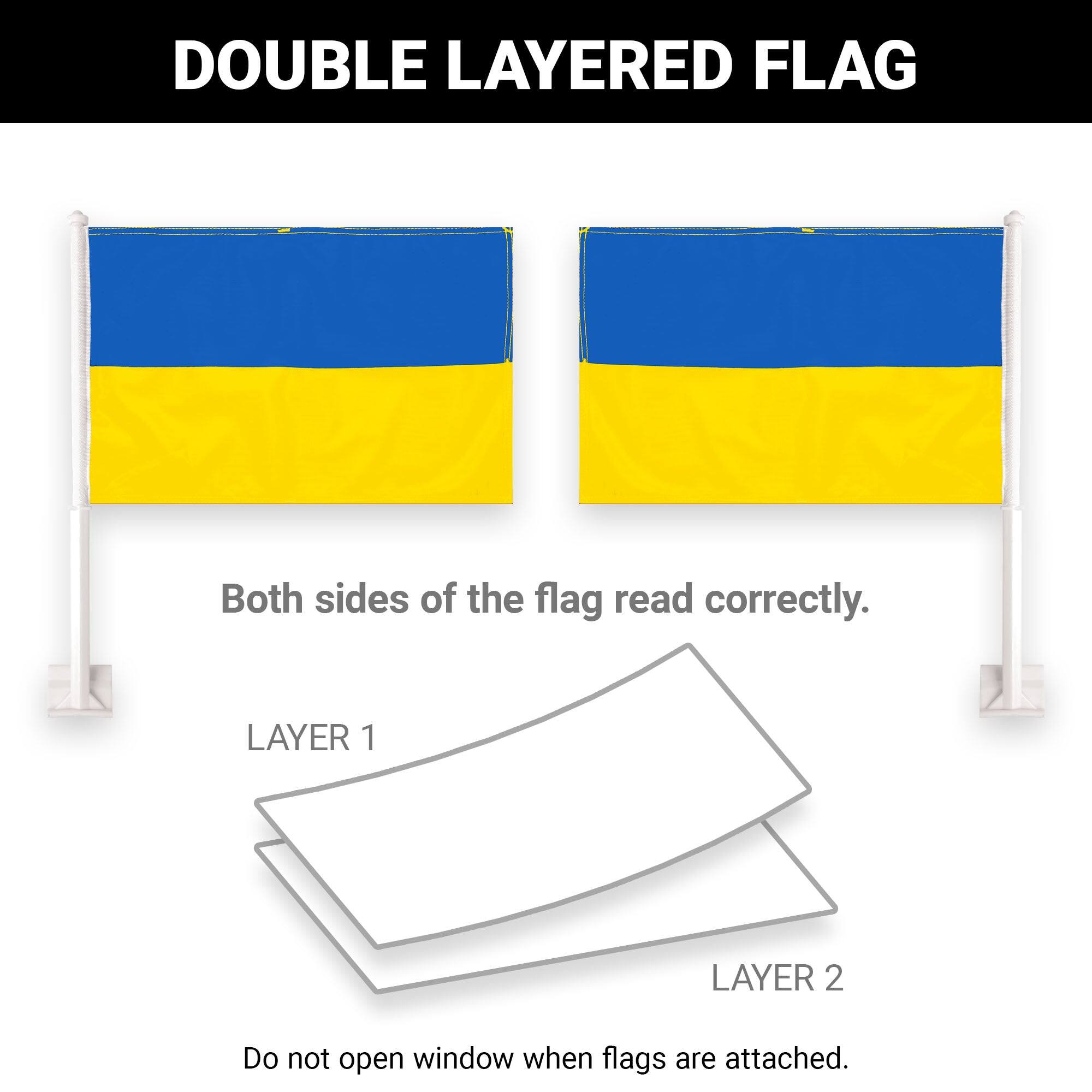 DOUBLE LAYERED FLAG

Both sides of the flag read correctly.

LAYER 1
LAYER 2

Do not open window when flags are attached.