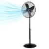 Front. Costway - 16" Standing Pedestal Fan with 3 Speed Settings Carrying Handle Aluminum Blades - Black.