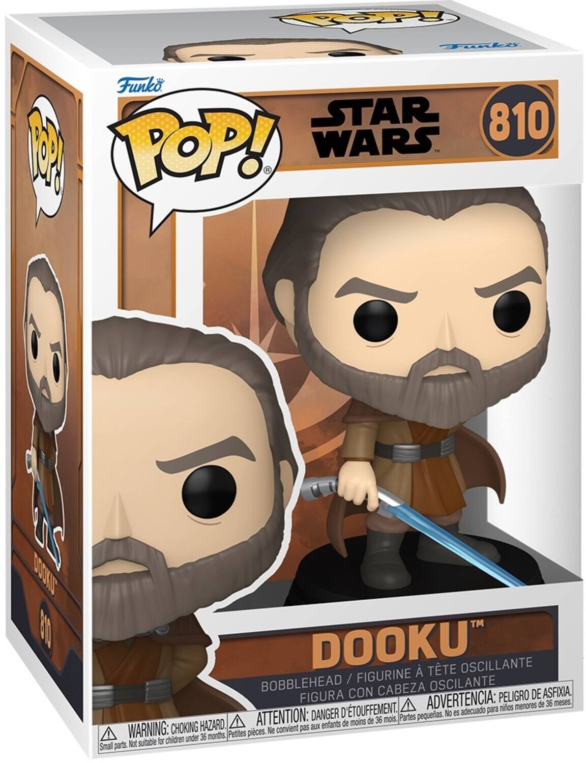 Funko POP! STAR WARS 810 DOOKU BOBBLEHEAD / FIGURINE OSCILLANTE / FIGURA CON CABEZA OSCILANTE. ADVERTENCIA: PEQUEÑAS PIEZAS. DANGER: CHOKING HAZARD. ATTENTION: PETITES PIÈCES. WARNING: CHOKING HAZARD. Small parts. Not suitable for children under 36 months.