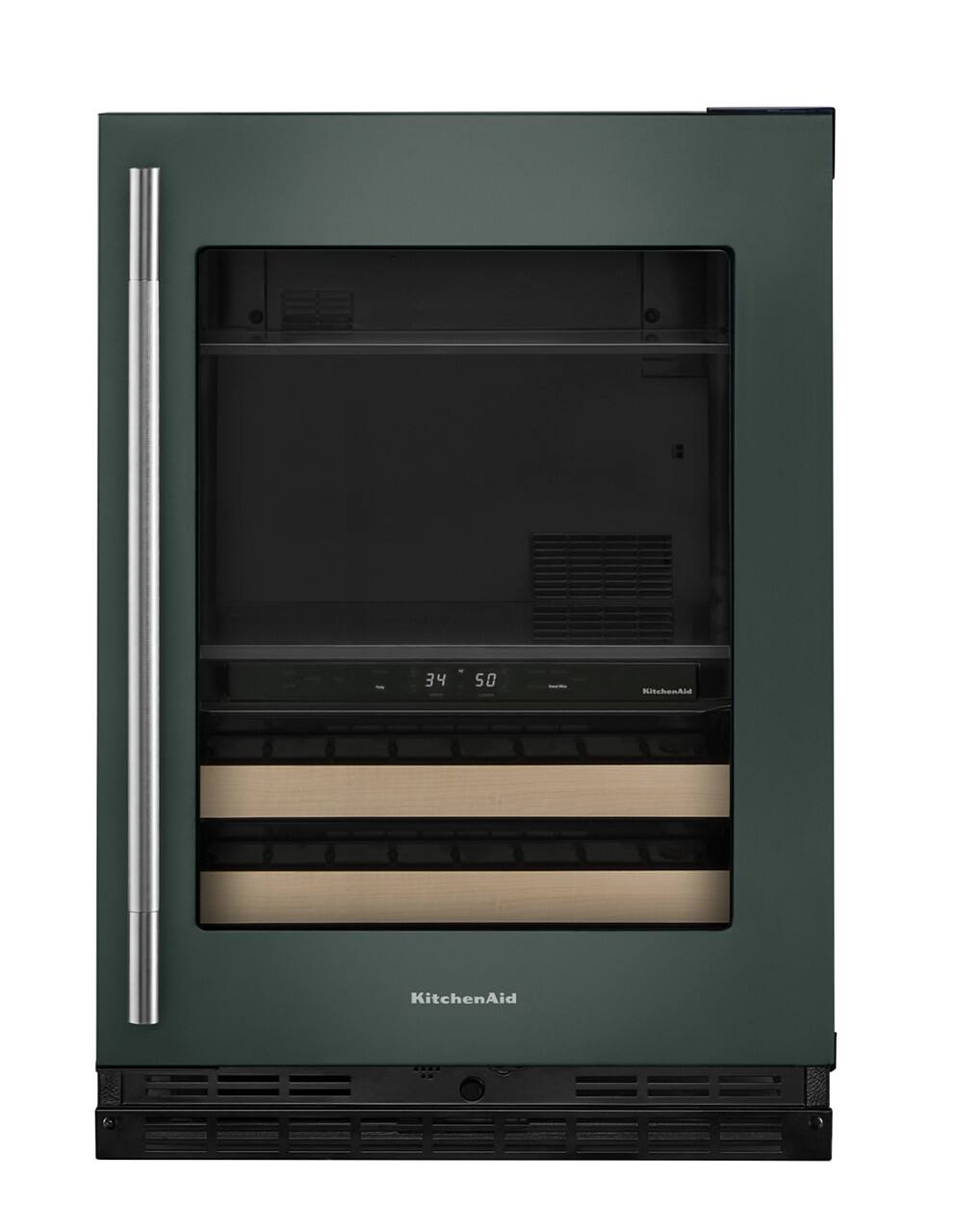 Alt View 9. KitchenAid - 24" Beverage Center with Glass Door and Wood-Front Racks - Juniper.