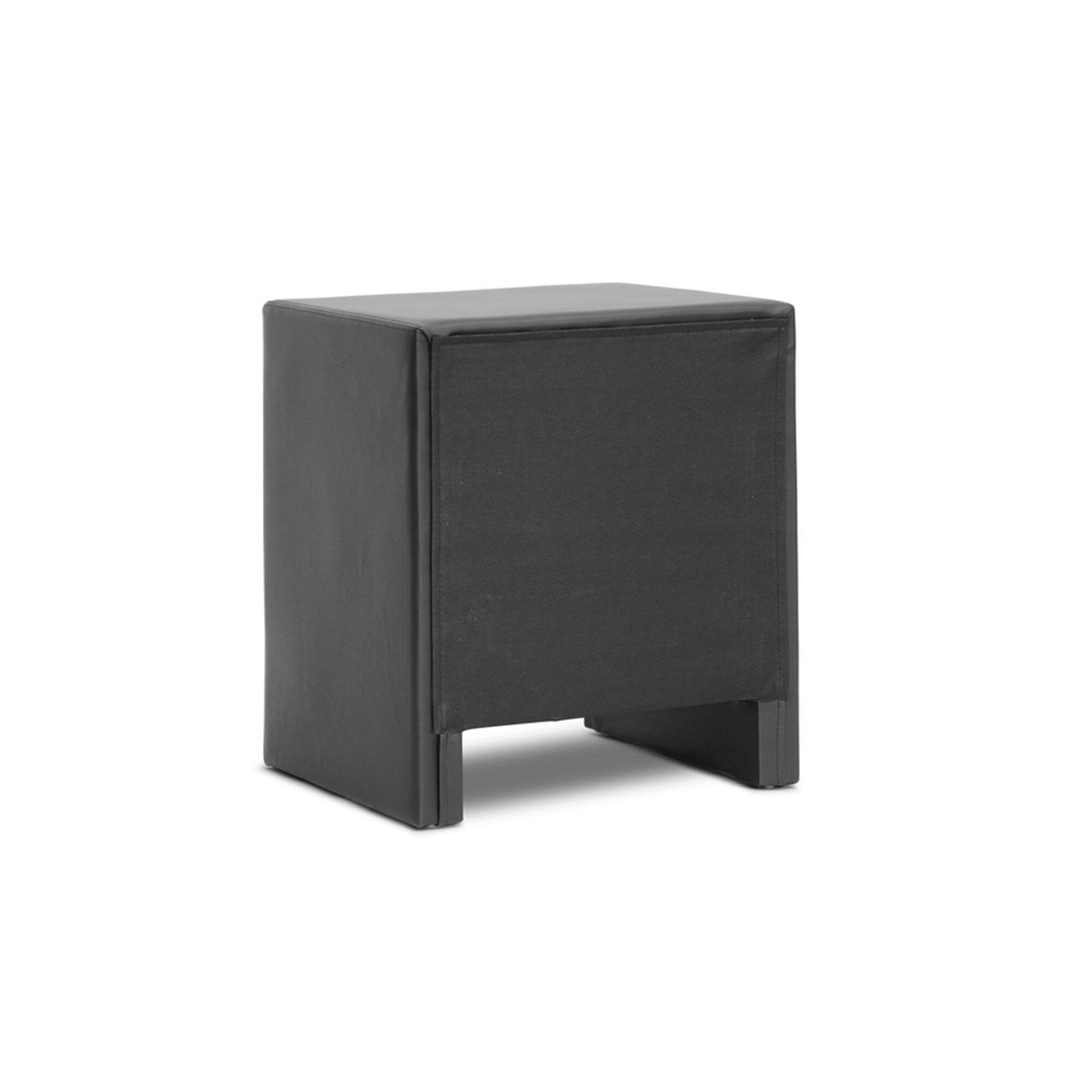 Back. Baxton Studio - Frey Upholstered Modern Nightstand - Black.