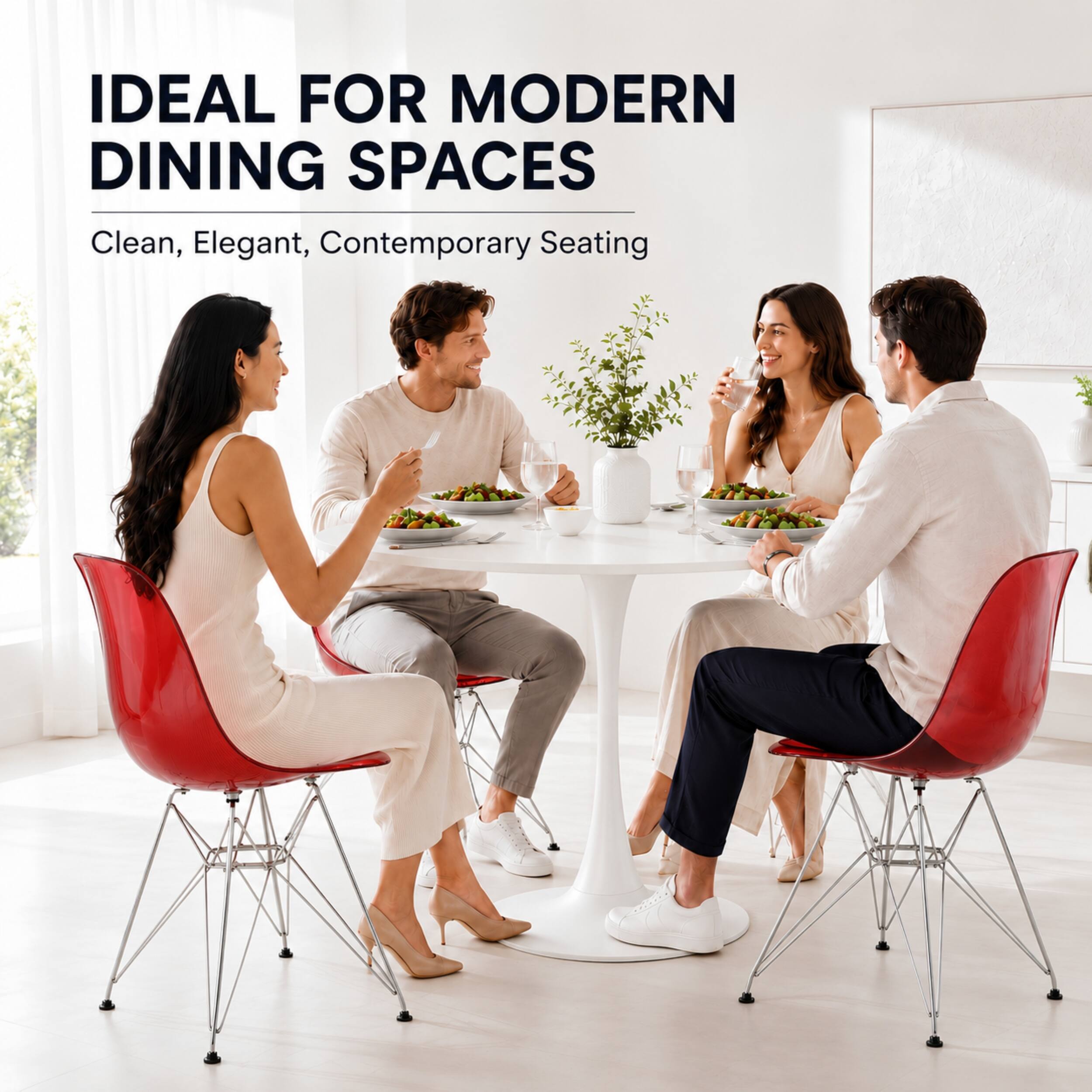 IDEAL FOR MODERN DINING SPACES  
Clean, Elegant, Contemporary Seating