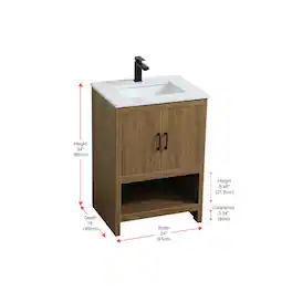 Elegant Kitchen and Bath - Ira 24 Inch Single Bathroom Vanity In - Walnut Brown