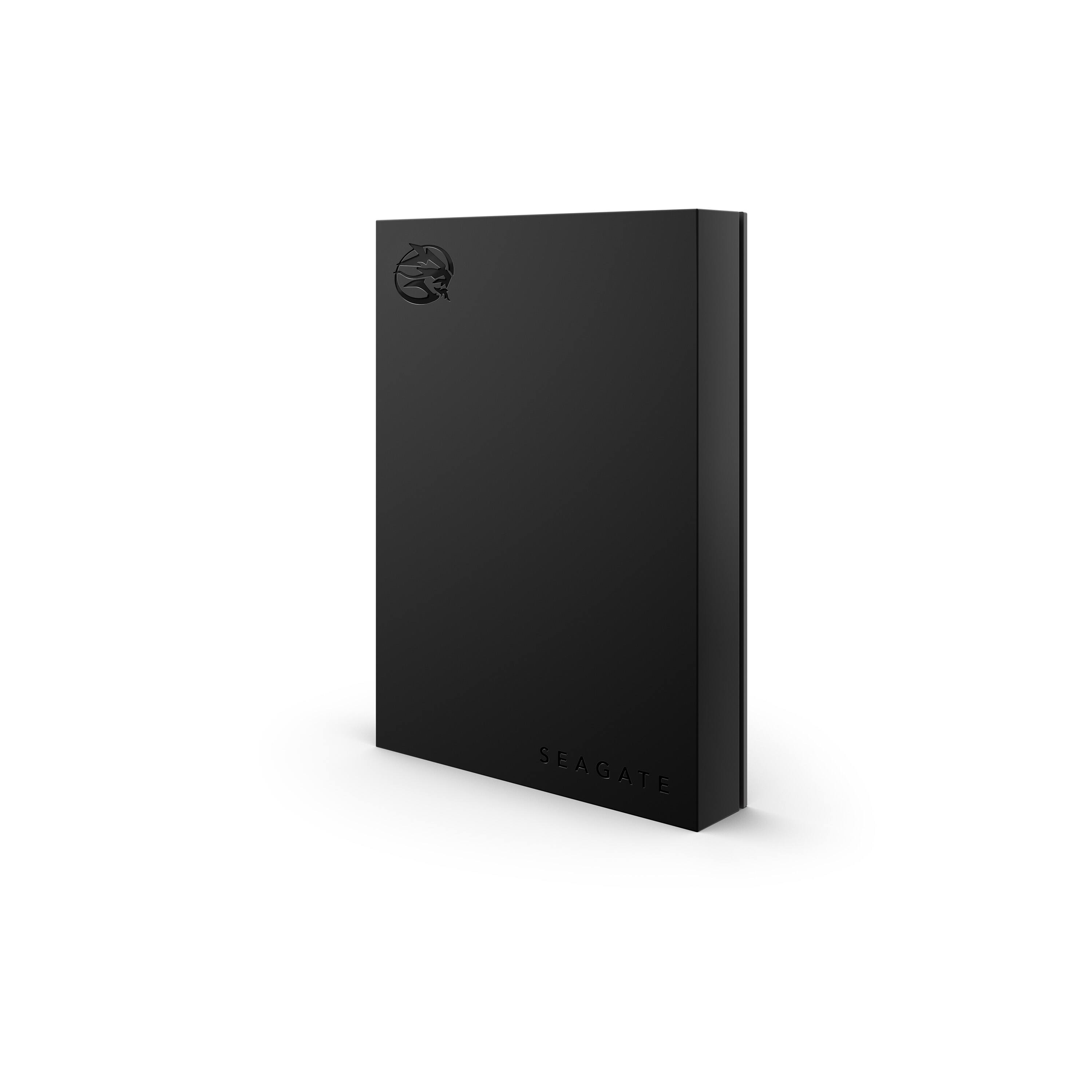 Angle. Seagate - FireCuda Gaming 5TB External USB 3.2 Gen 1 Hard Drive with RGB LED Lighting - Black.