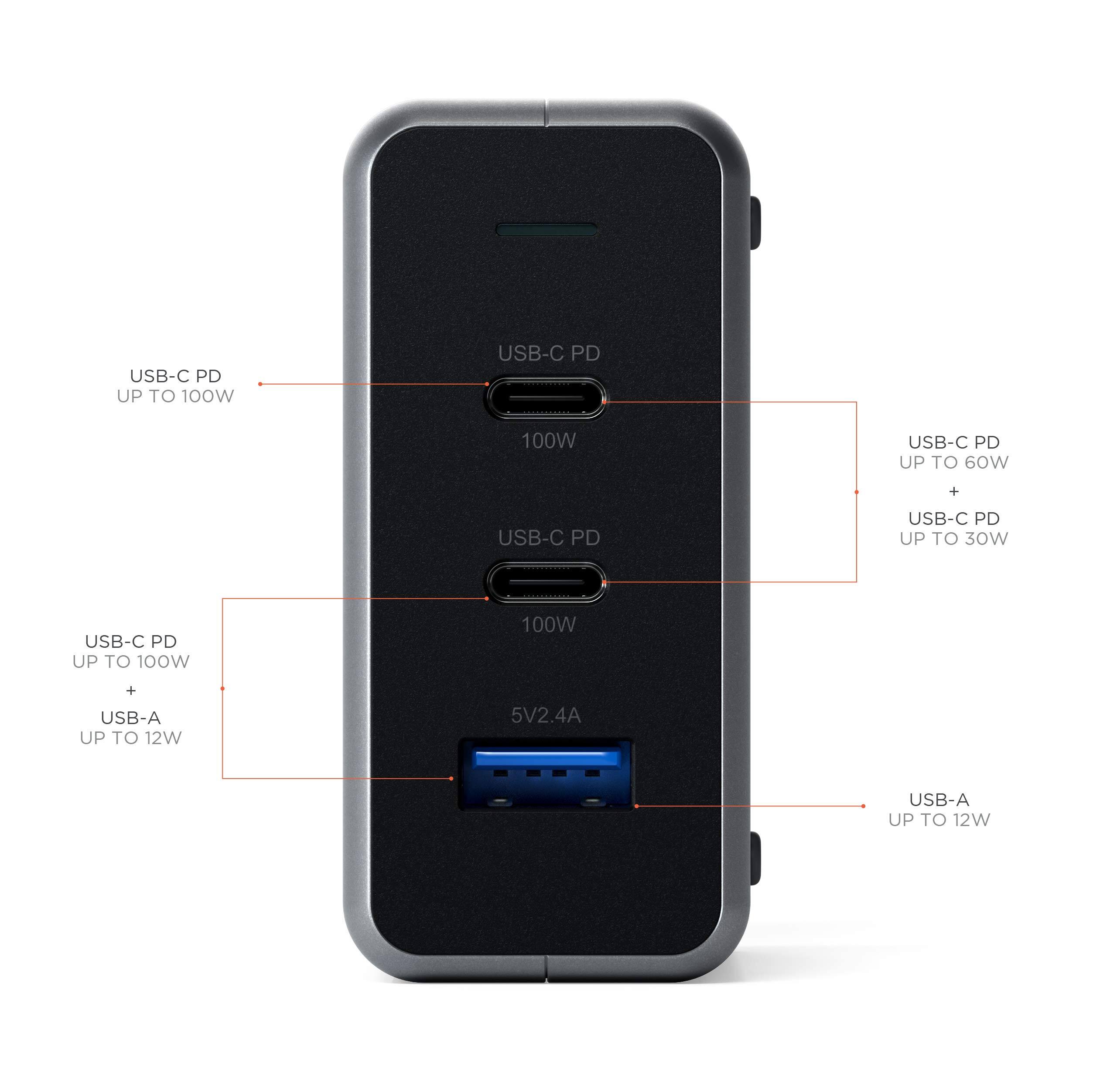 USB-C PD UP TO 100W  
USB-C PD UP TO 60W + USB-C PD UP TO 30W  
USB-C PD UP TO 100W  
USB-A UP TO 12W  
5V2.4A