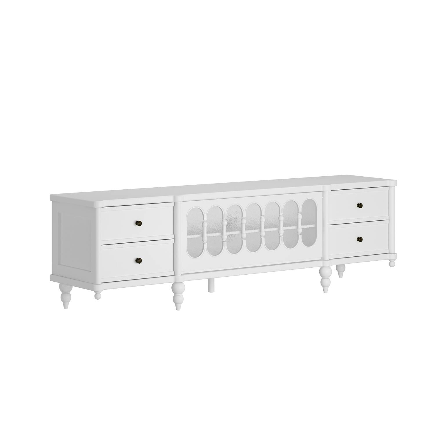 Angle. Famapy - Famapy European - Style TV Stand: Ornate Design & Timeless Elegance - White.