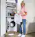 Alt View 7. GE - 2.4 Cu. Ft. High-Efficiency Front Load Washer and Electric Condenser Dryer Combo with Steam and Sanitize - White.