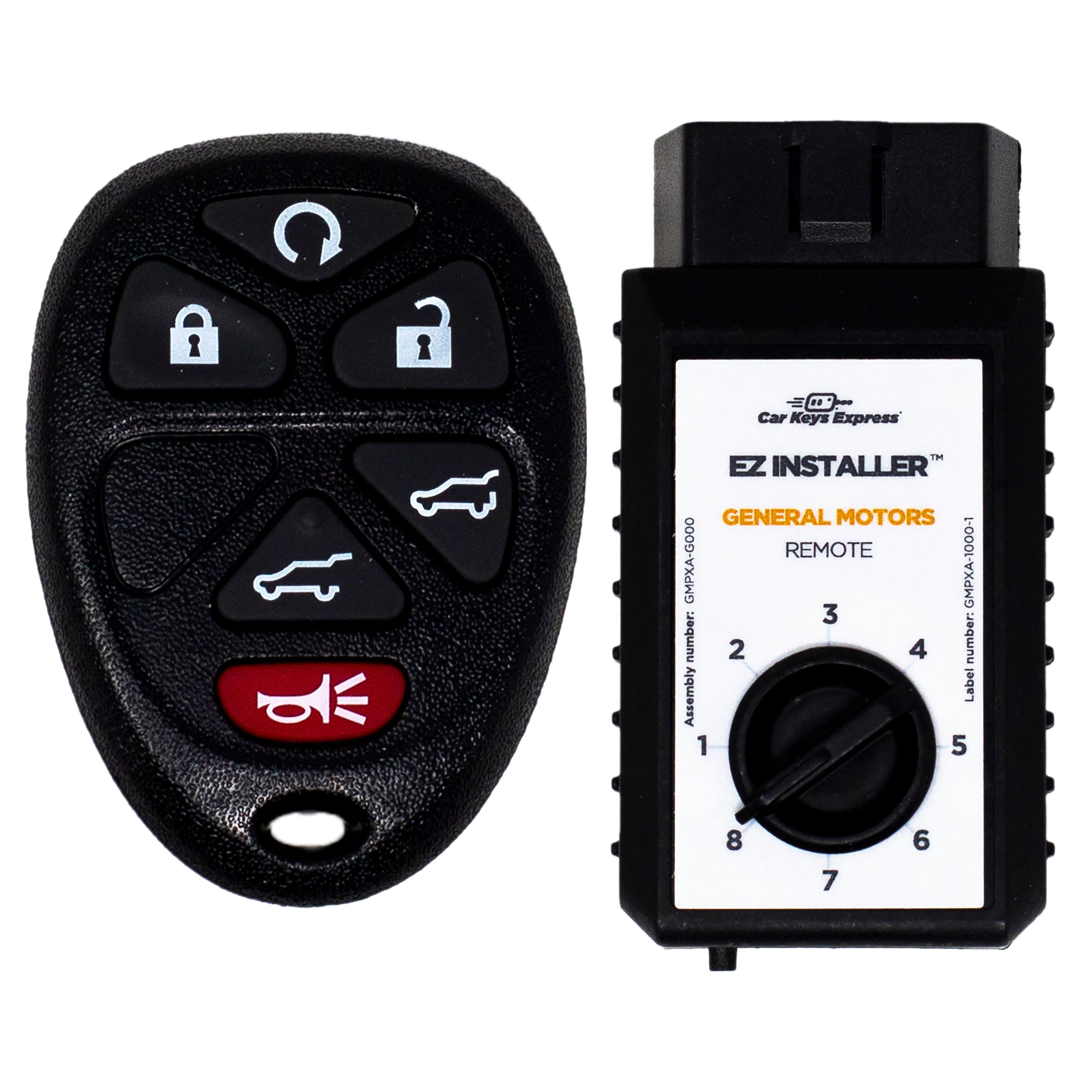 Car Keys Express - Replacement GM Remote - 6 Buttons (Lock, Unlock, Panic, Hatch, Hatch Glass, and Remote Start) - Black