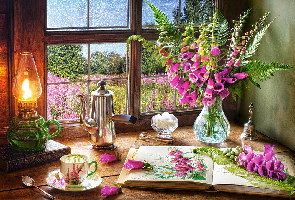 Angle. Castorland - CASTORLAND 1000 Piece Jigsaw Puzzles, Still Life with Violet Snapdragons , Classic interior, Window view,  C-104345-2 - Red.