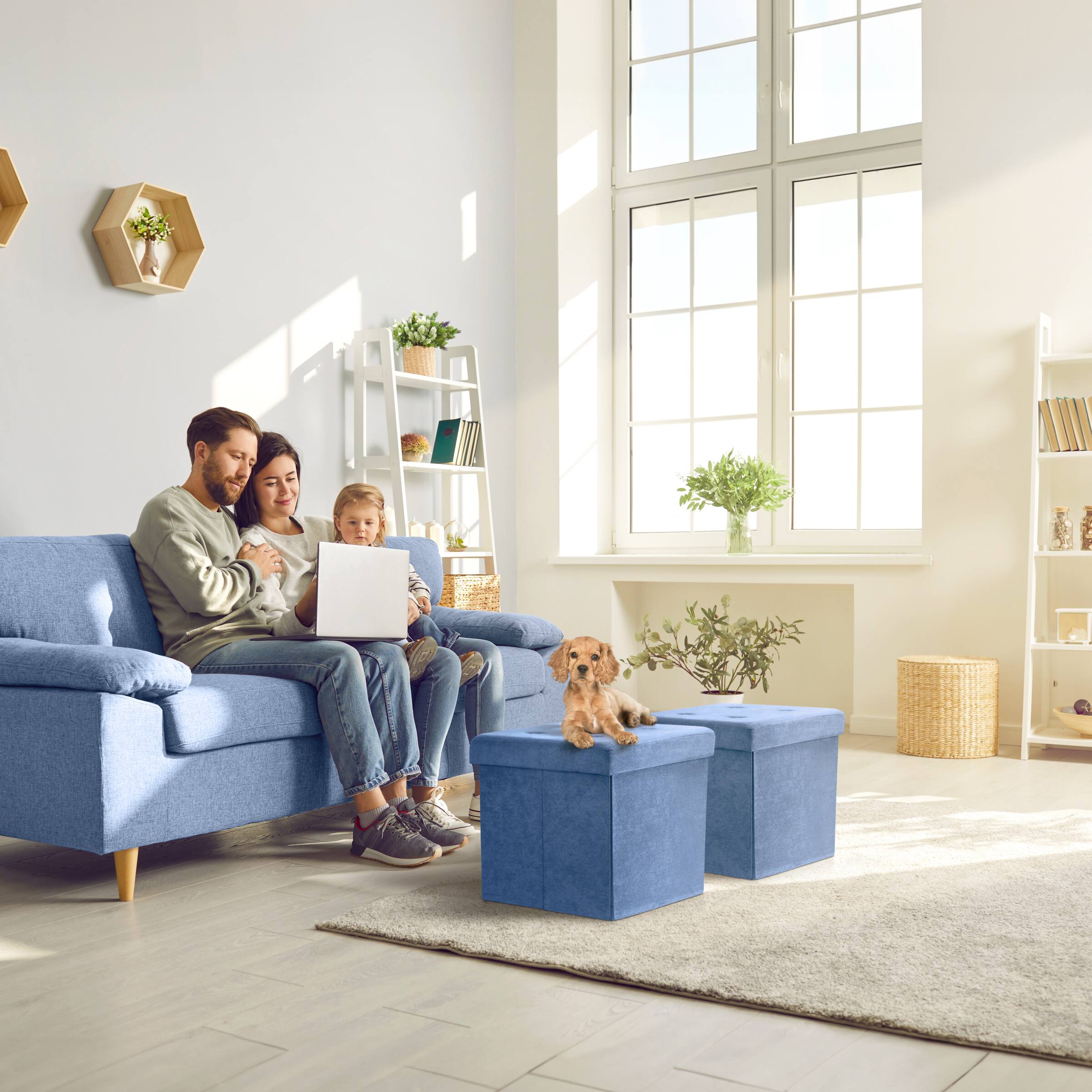 Alt View 2. Sorbus - Sorbus Storage Ottoman Bench – Collapsible/Folding Bench Chest with Cover Perfect Shoe Chest, Hope Chest, Pouffe Ottoman - Teal.