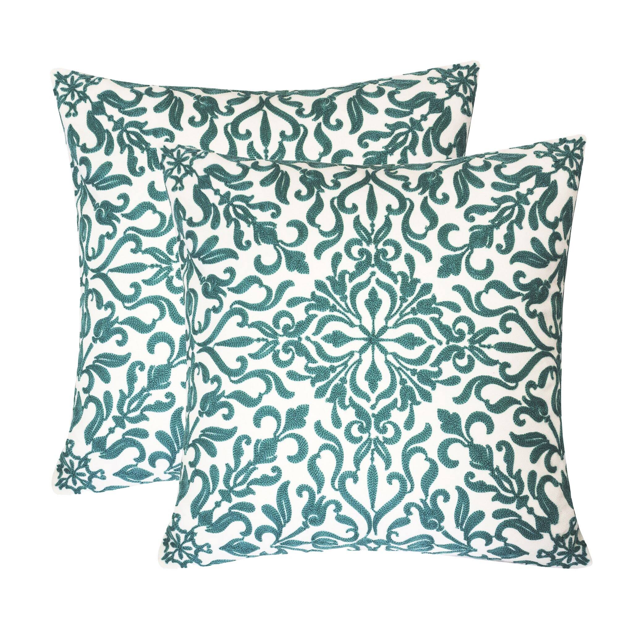 Front. LuXeo - 2-Pack Square Cotton Pillow Cover & Insert, Size:18" x 18" - SPA.