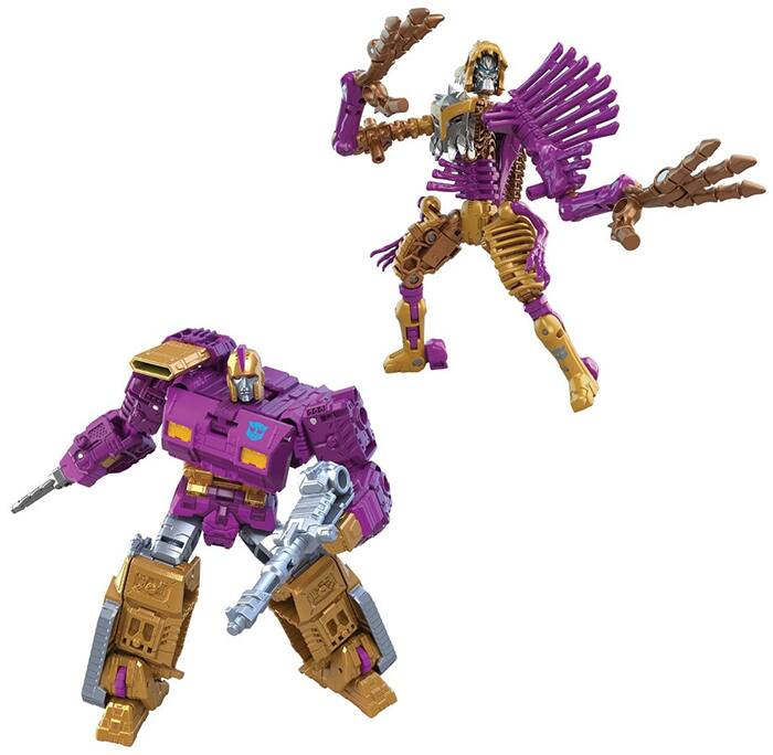 Front. Transformers - Comic Universe Impactor and Spindle |Transformers Generations Legacy Wreck N Rule Collection.