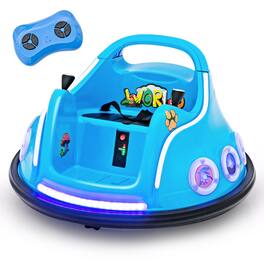 HONGGE - Kids Electric Bumper Car with Lights Music and Remote Control - Navy