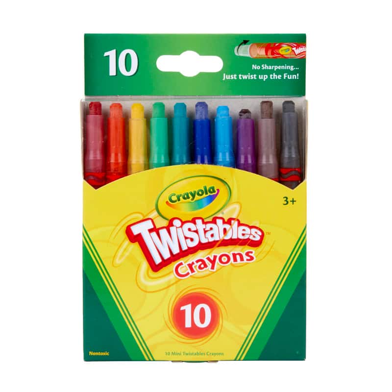 10 Twist No Sharpening... Just twist up the Fun! Crayola 3+ I Twistables Crayons 10 Nontoxic 10 Mini Twistables Crayons