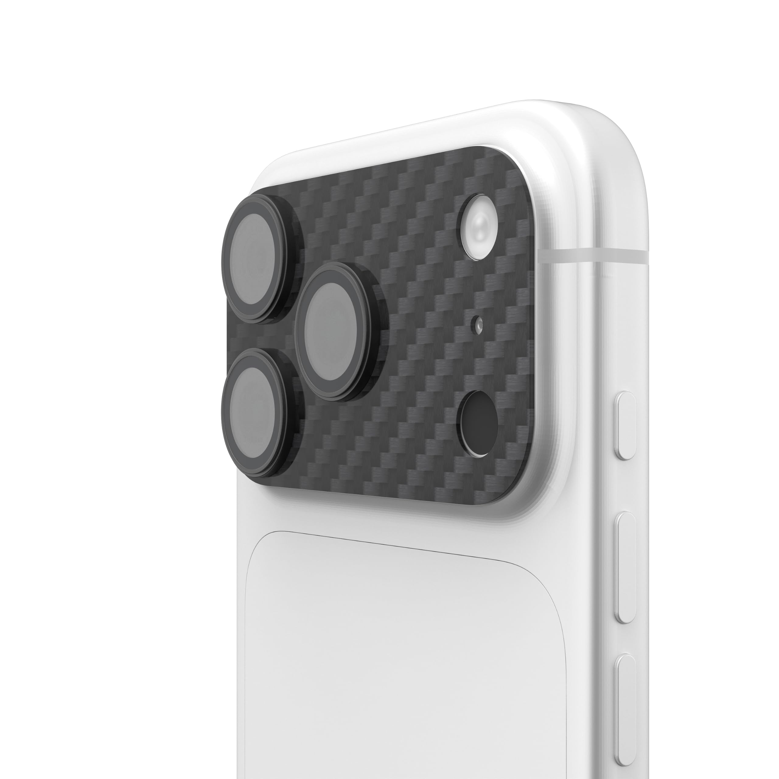 Alt View 3. UAG - iPhone 18 Pro Glass Camera Lens Protector & Camera Plate Protector, Aluminosilicate Glass & Carbon Fiber Backplate - Carbon Fiber/Black.