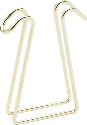 Alt View 1. Artistic -  Double Sided Coat Clip Cubicle Accessory, 4 3/4"H x 3/4"W - Polished Brass.