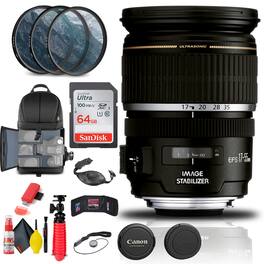 Canon - EF-S 17-55mm f/2.8 IS USM Lens (1242B002) + Filter Kit + BackPack + More (International Version)
