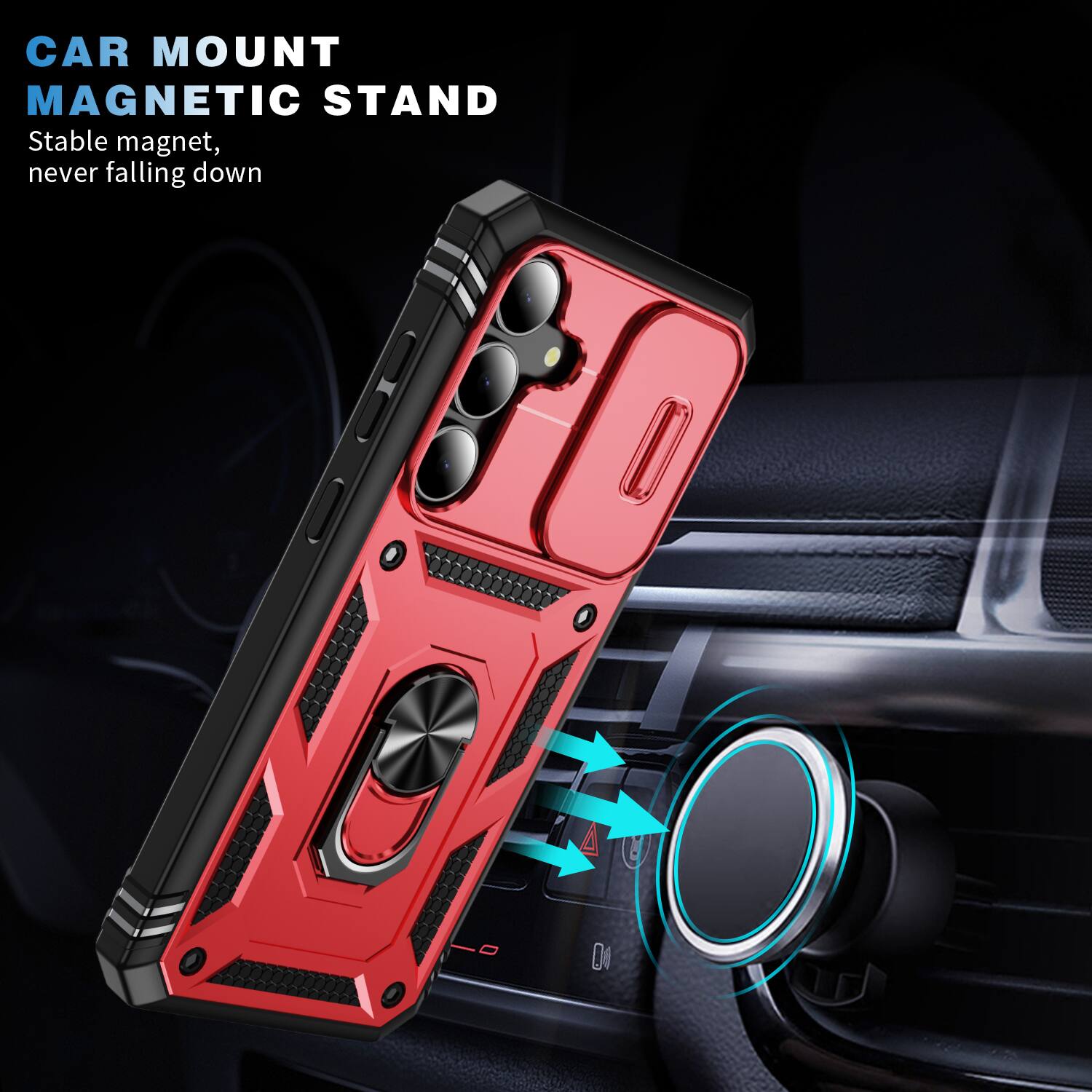 CAR MOUNT MAGNETIC STAND  
Stable magnet, never falling down