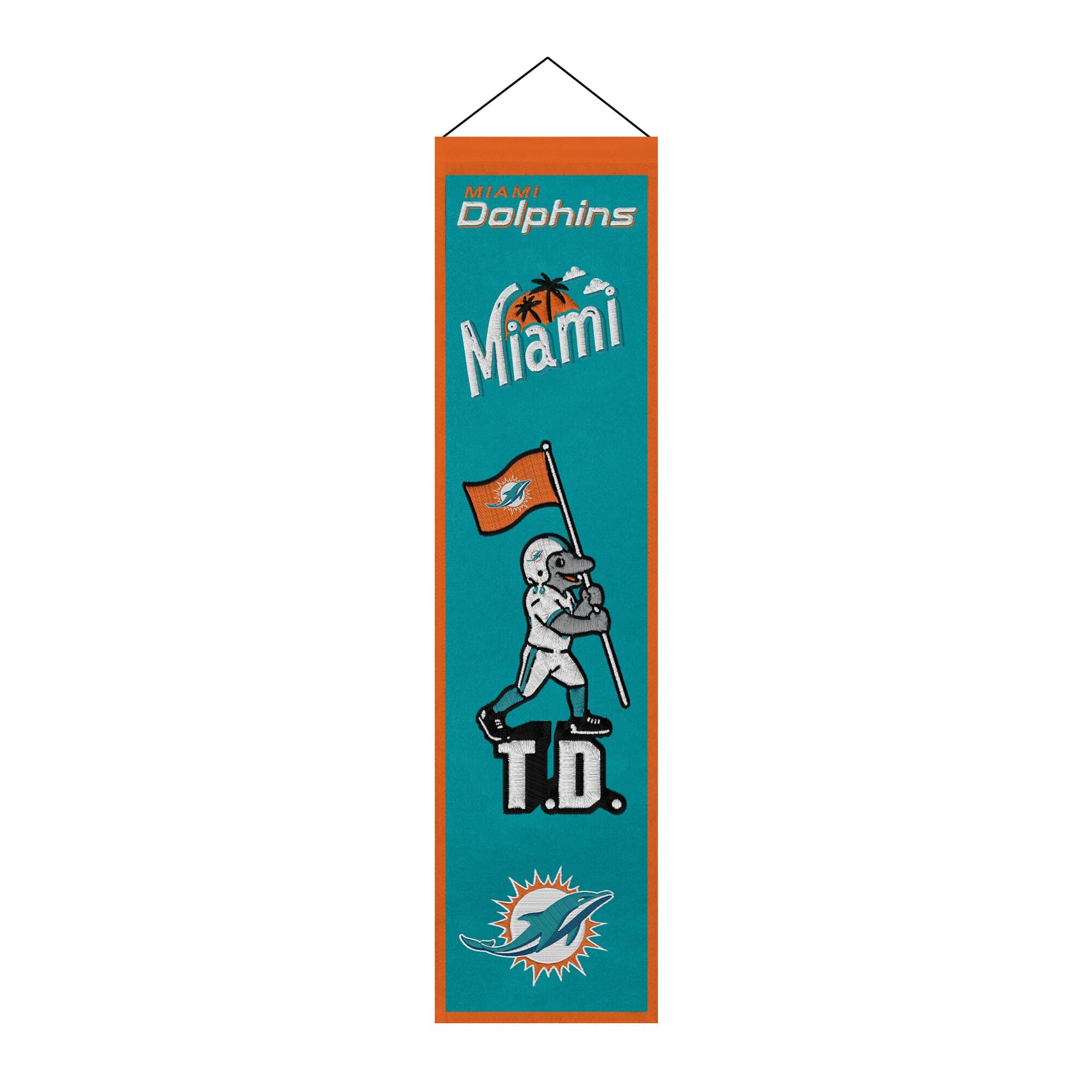 Sporticulture - Miami Dolphins 8" x 32" Icons Banner - Multicolor