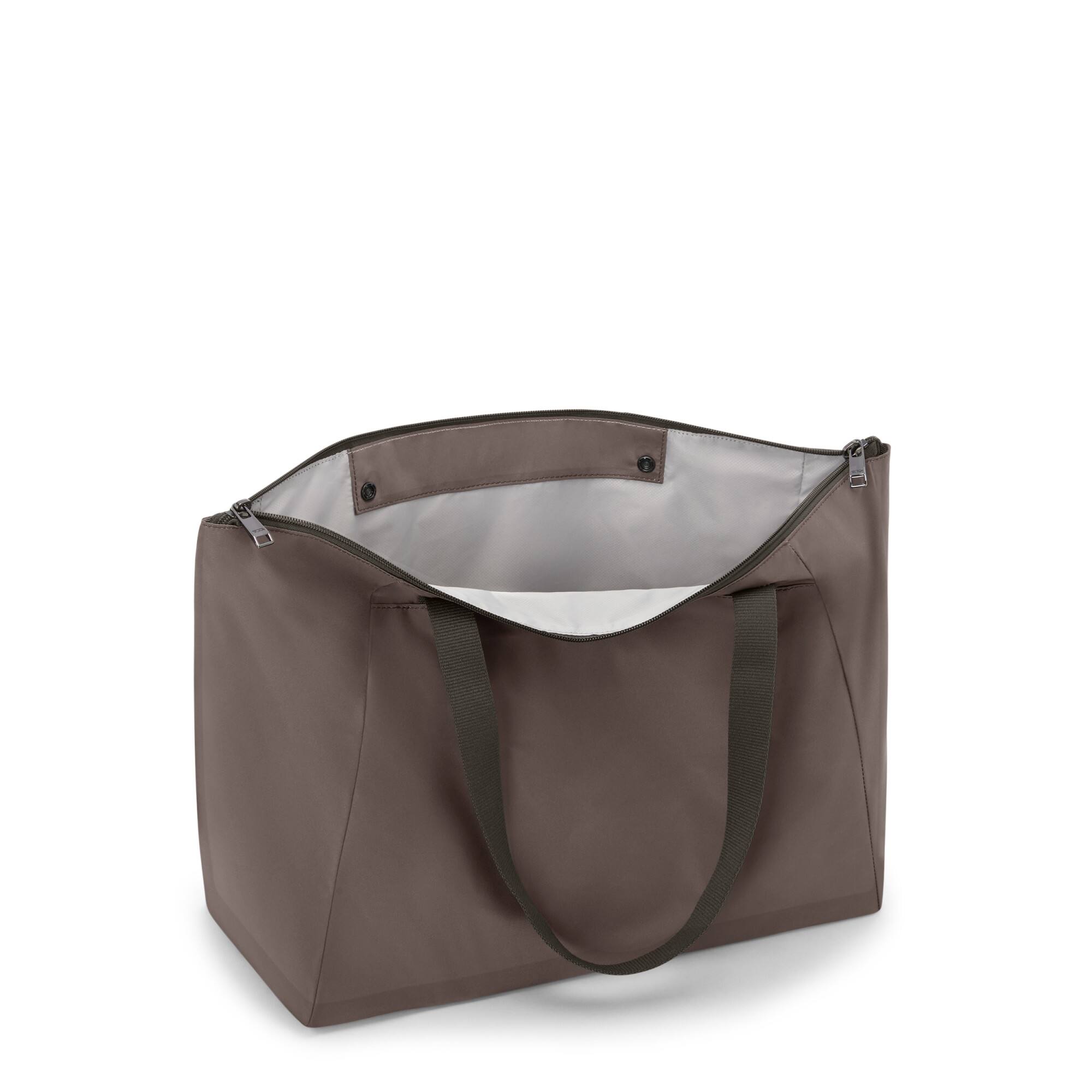 Angle. TUMI - Voyageur Just In Case Medium Tote Bag - Mink.