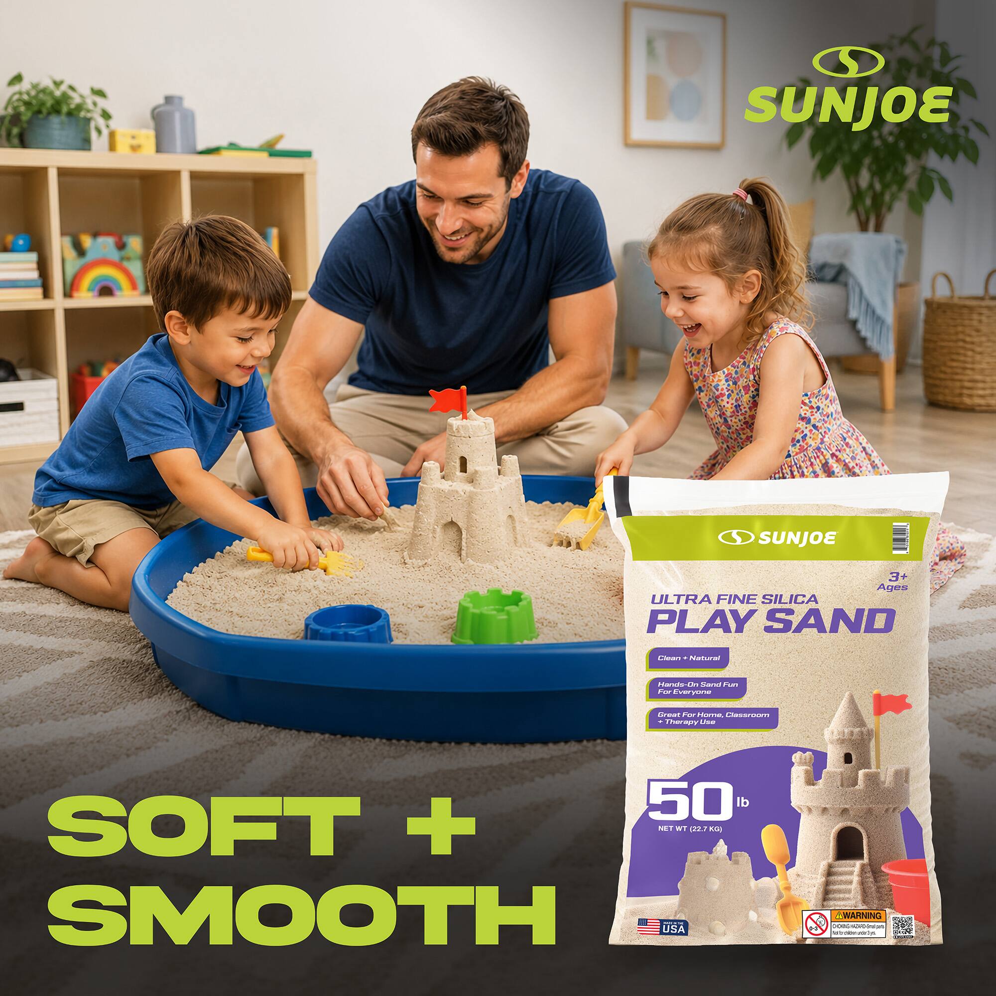 Sun Joe Ultra Fine Silica Play Sand for Sandboxes and Sensory Tables ...